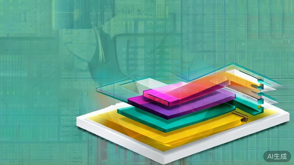 "High-quality illustration of layer functionality in graphic design, minimalist flat design"