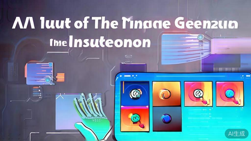 High-quality business illustration regarding future trends in AI image generation, minimal flat design