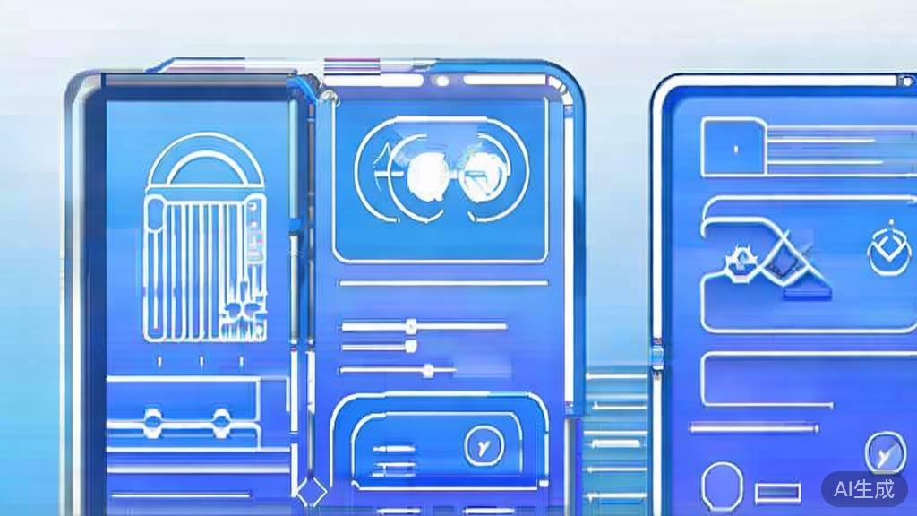 Flat vector illustration of PlantUML syntax error debugging, dashboard style, soft blue gradient