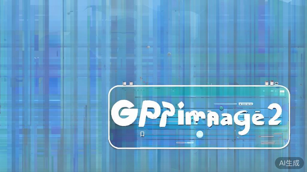 Flat vector illustration of Gptimage2 interface, dashboard style, soft blue gradient