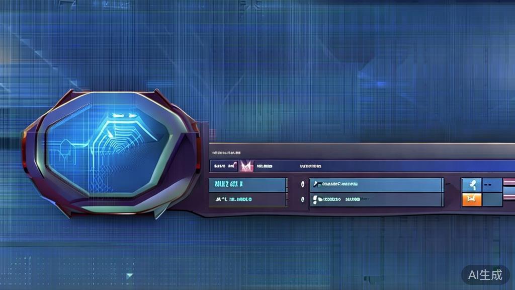 Flat vector illustration of 千问Image-2.0 user interface, dashboard style, soft blue gradient