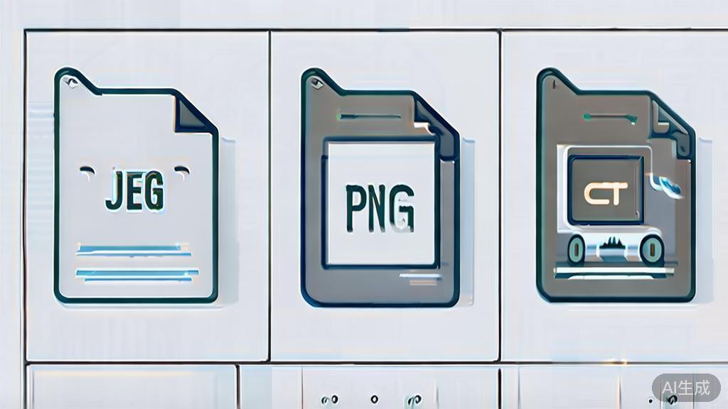 "Flat vector illustration of different image formats like JPEG, PNG, GIF, minimal flat design"