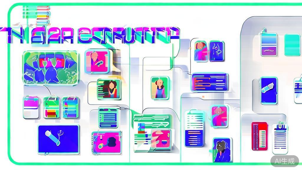 High-quality illustration of an online art community, minimal flat design