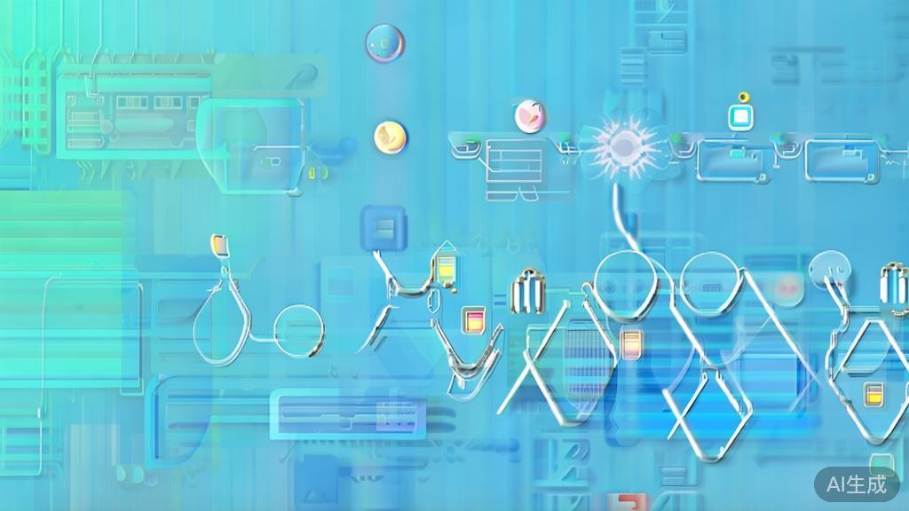 Flat vector illustration of iterative testing and feedback process in creative software, dashboard style, soft blue gradient
