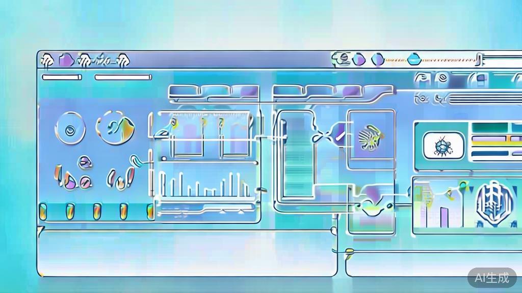 Flat vector illustration of自然语言处理, dashboard style, soft blue gradient