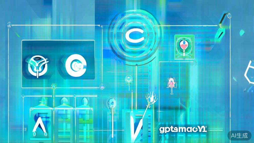 Flat vector illustration of diverse applications of Gptimage2 in different industries, dashboard style, soft blue gradient