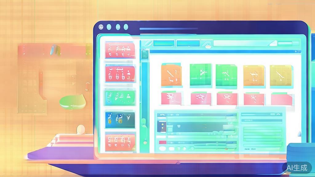 High-quality illustration of beginner-friendly software, minimal flat design