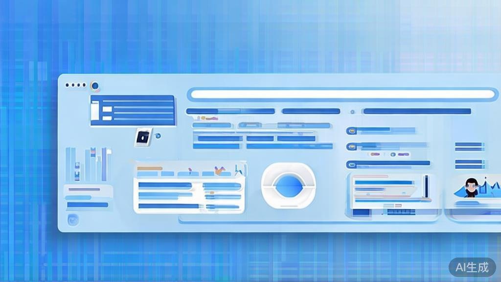 Flat vector illustration of using ChatGPT Images 2.0 in various business contexts, dashboard style, soft blue gradient