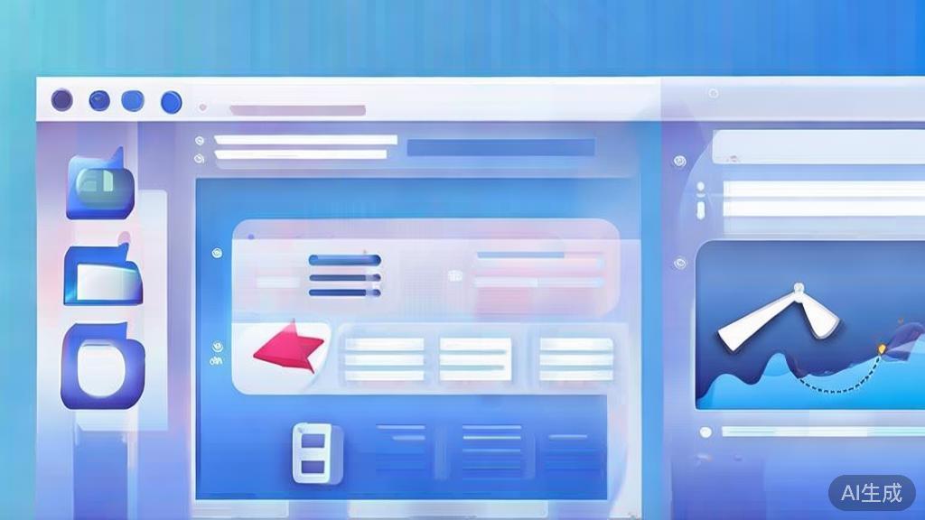 Flat vector illustration of social media marketing, dashboard style, soft blue gradient