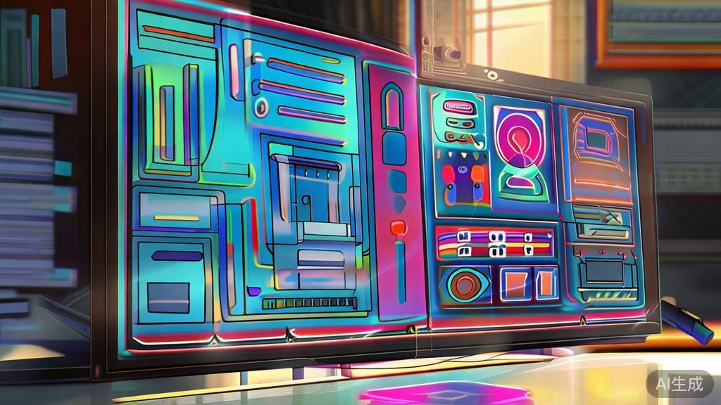 "Creative design process with AI tools, high-quality flat vector illustration"