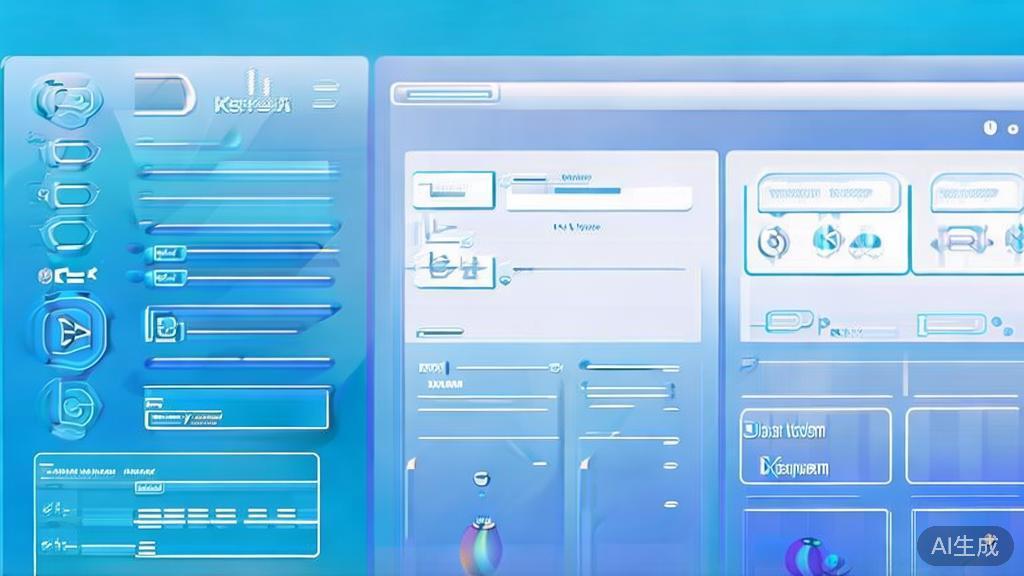 Flat vector illustration of Canva dashboard style, soft blue gradient