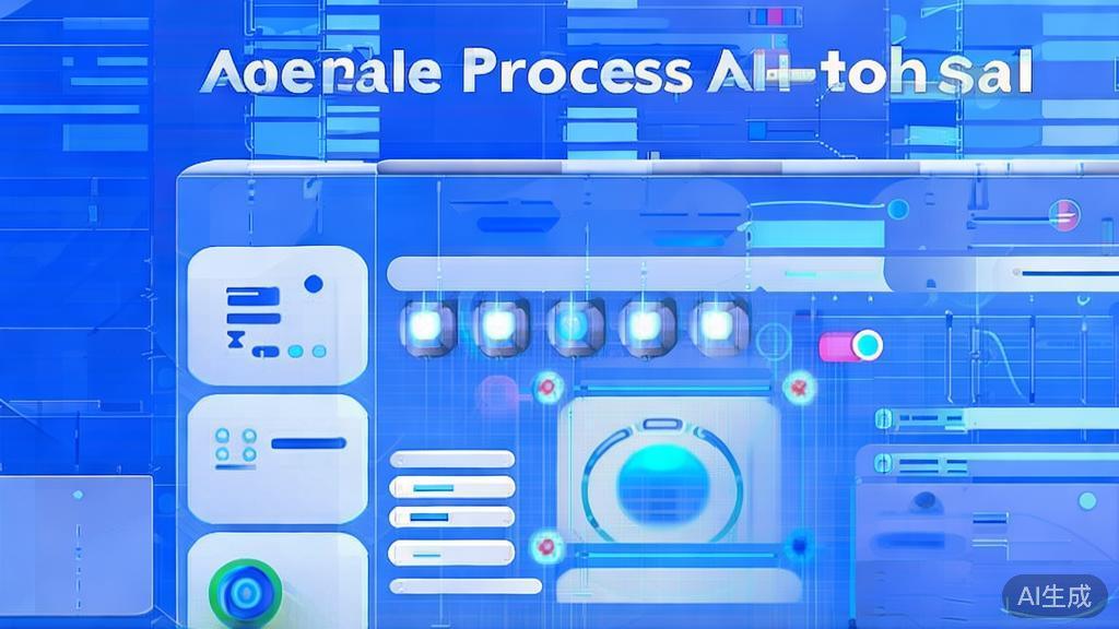 Flat vector illustration of creative process using AI, dashboard style, soft blue gradient