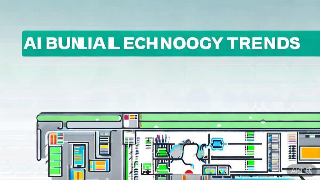 High-quality business illustration regarding AI technology trends, minimal flat design