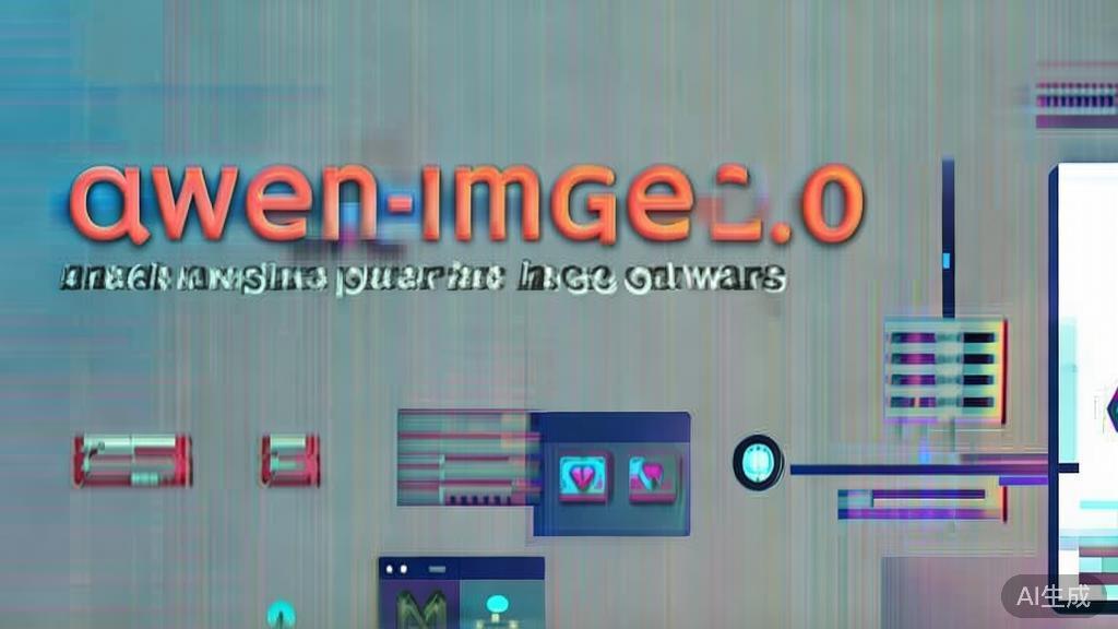High-quality business illustration showcasing the benefits of Qwen-Image-2.0, minimal flat design