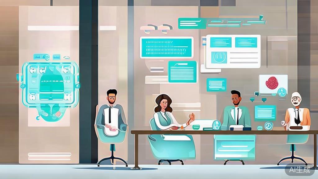 High-quality business illustration of brainstorming AI solutions, minimal flat design