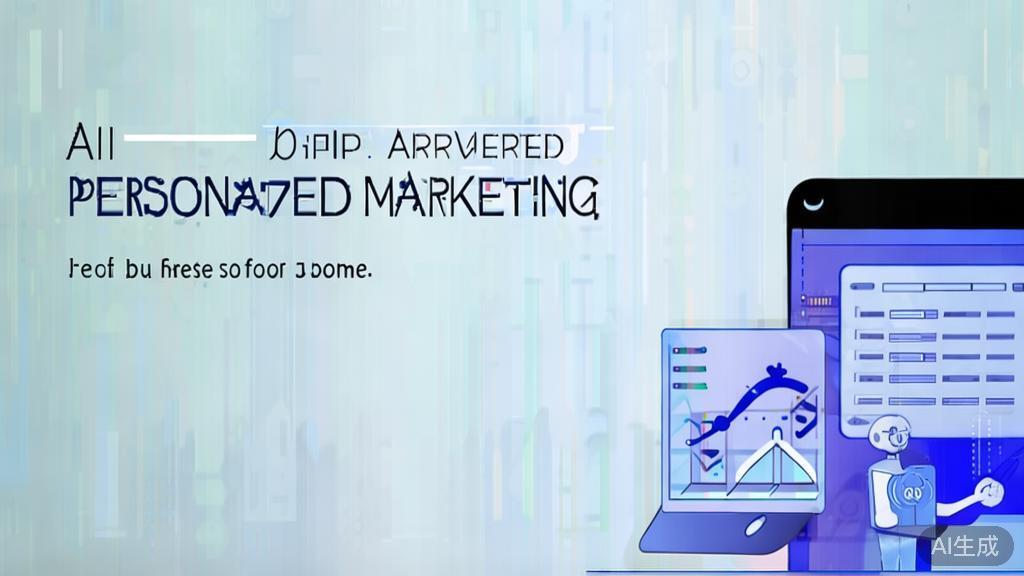 High-quality business illustration regarding AI personalized marketing, minimal flat design