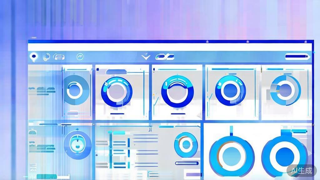 Flat vector illustration of data quality in AI, dashboard style, soft blue gradient