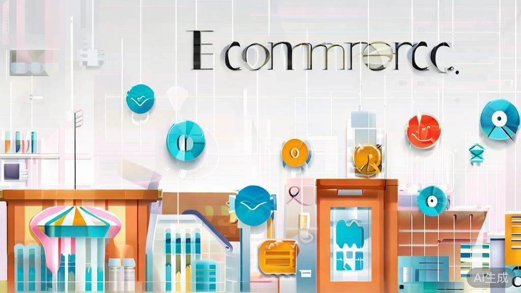 "High-quality business illustration regarding e-commerce, minimal flat design"