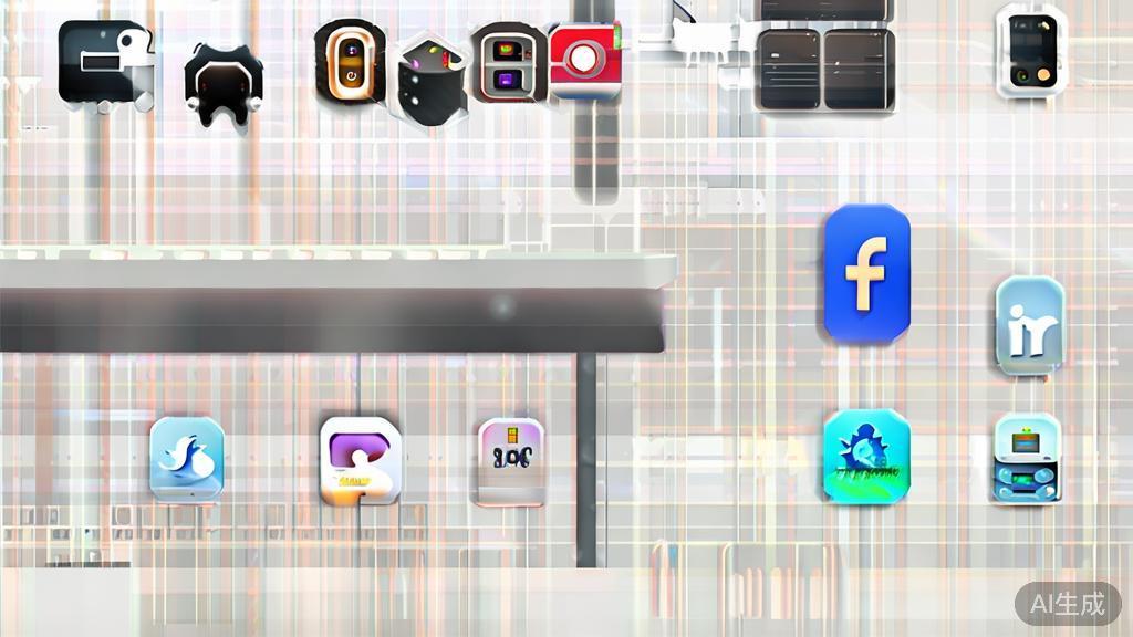 "High-quality business illustration regarding social media platforms, minimal flat design"