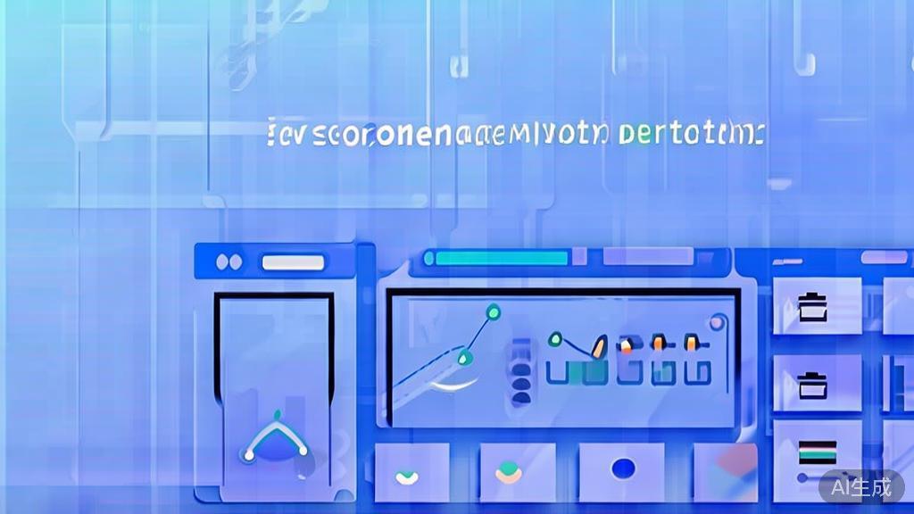 "Flat vector illustration of automated operations in e-commerce, dashboard style, soft blue gradient"