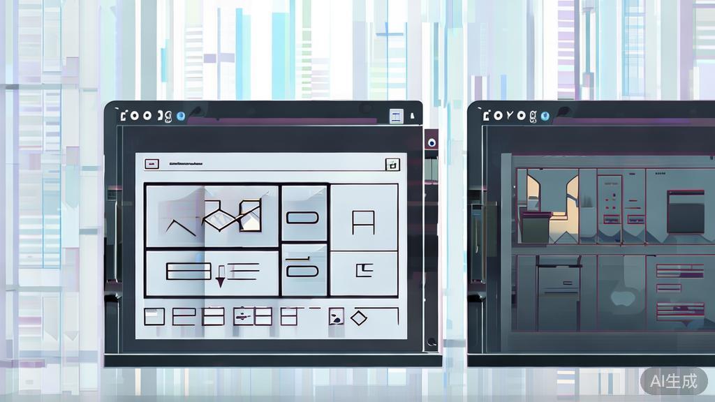 "High-quality business illustration regarding design software comparison, minimal flat design"