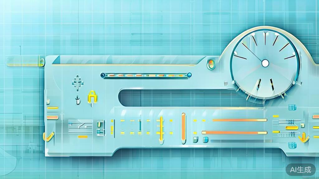 "Flat vector illustration of image generation speed, dashboard style, soft blue gradient"