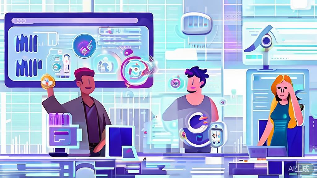 Flat vector illustration of a business team using AI tools for creative processes, high quality