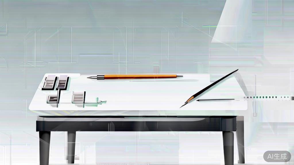 High-quality business illustration regarding traditional drawing tools, minimal flat design