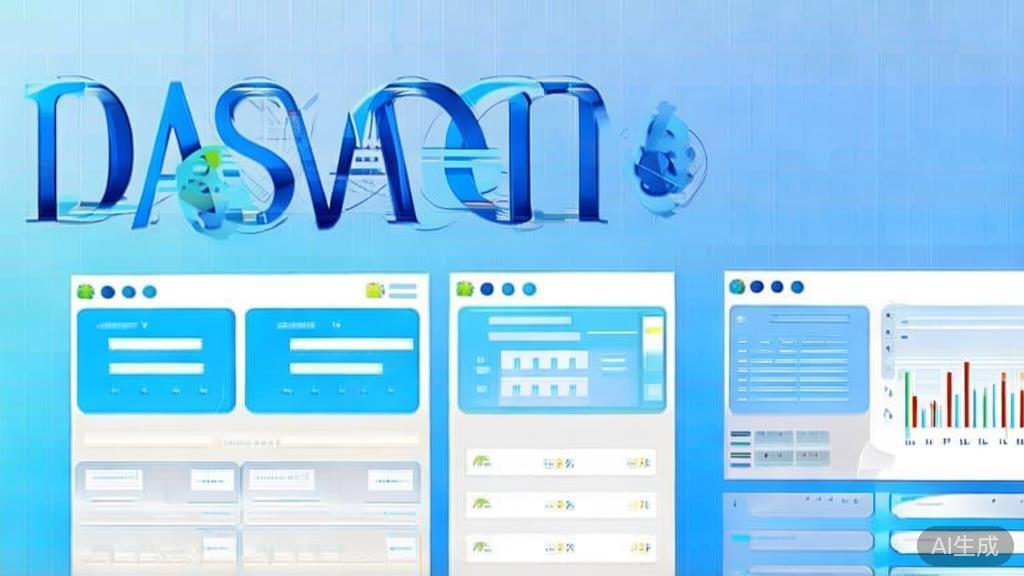 Flat vector illustration of marketing visuals generated by gpt image 2.0, dashboard style, soft blue gradient