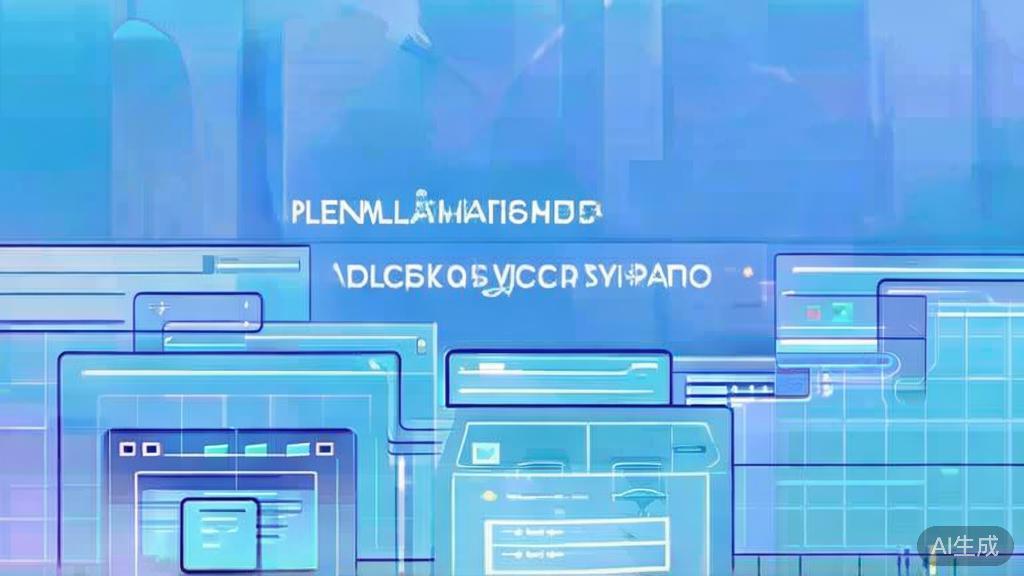Flat vector illustration of PlantUML application scenarios, dashboard style, soft blue gradient