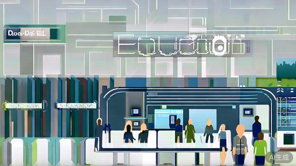 High-quality business illustration regarding future of education with PlantUML, minimal flat design