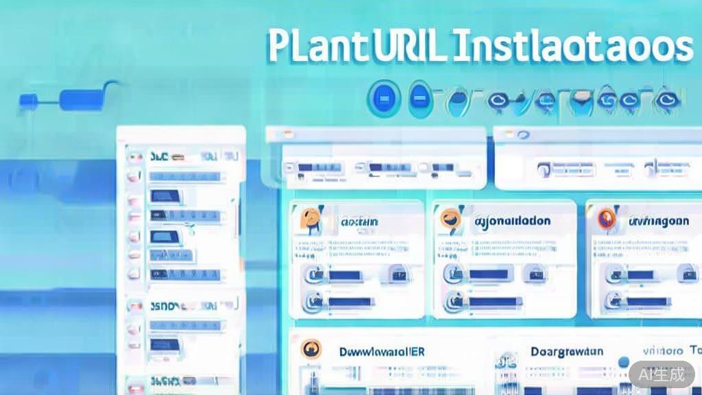 Flat vector illustration of PlantUML installation steps, dashboard style, soft blue gradient