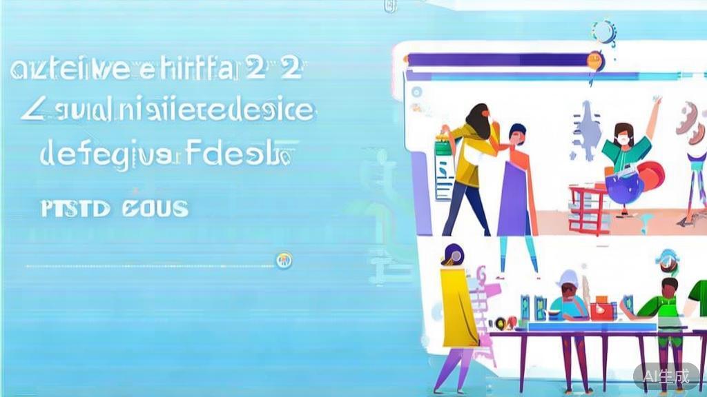 "Flat vector illustration of community feedback and practice in design, showcasing collaboration and interaction, soft blue gradient"
