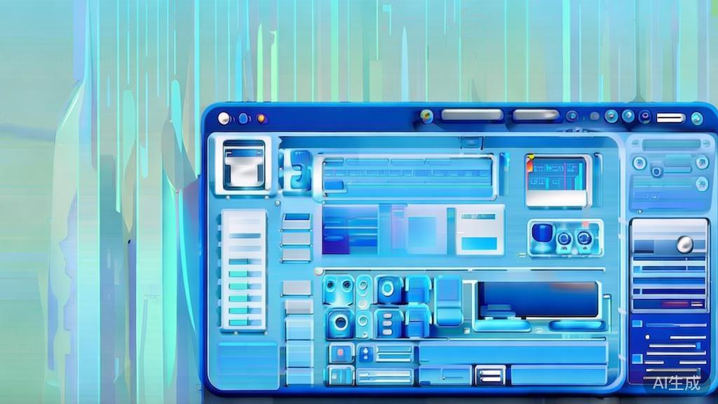 "Flat vector illustration of layering and effects in design, dashboard style, soft blue gradient"
