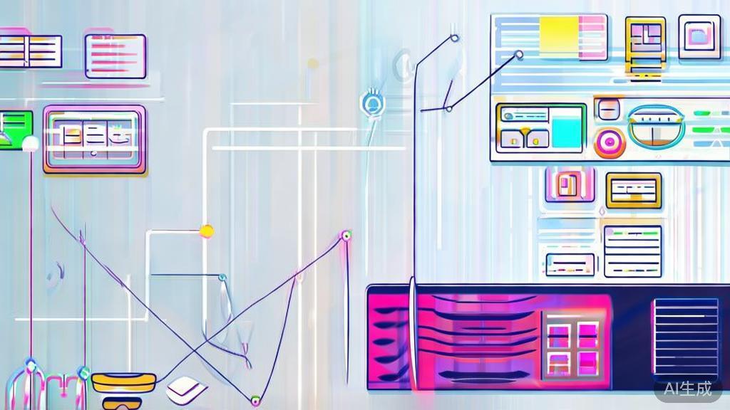 High-quality business illustration regarding challenges and opportunities in AI painting, minimal flat design