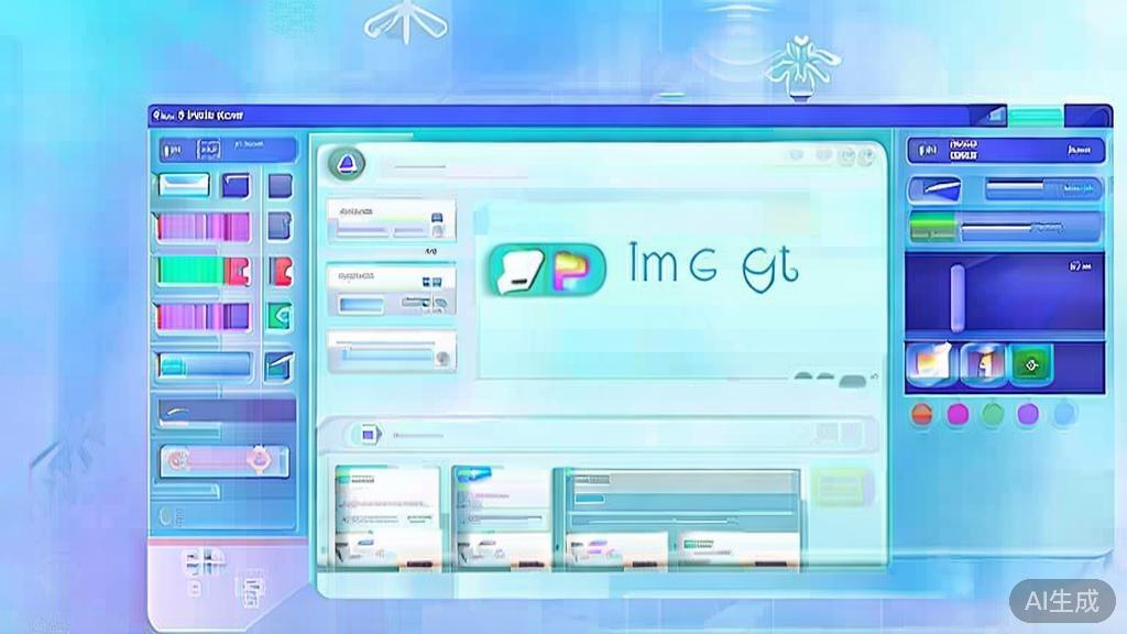"Flat vector illustration of a user utilizing GPT Image 2.0 features, dashboard style, soft blue gradient"