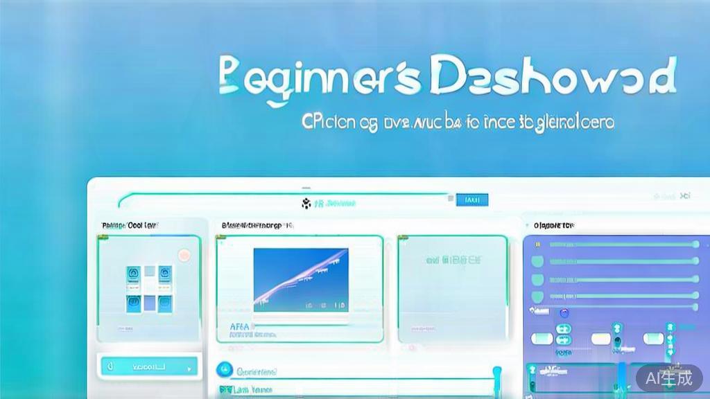 Flat vector illustration of a beginner using GPT Image 2.0, dashboard style, soft blue gradient