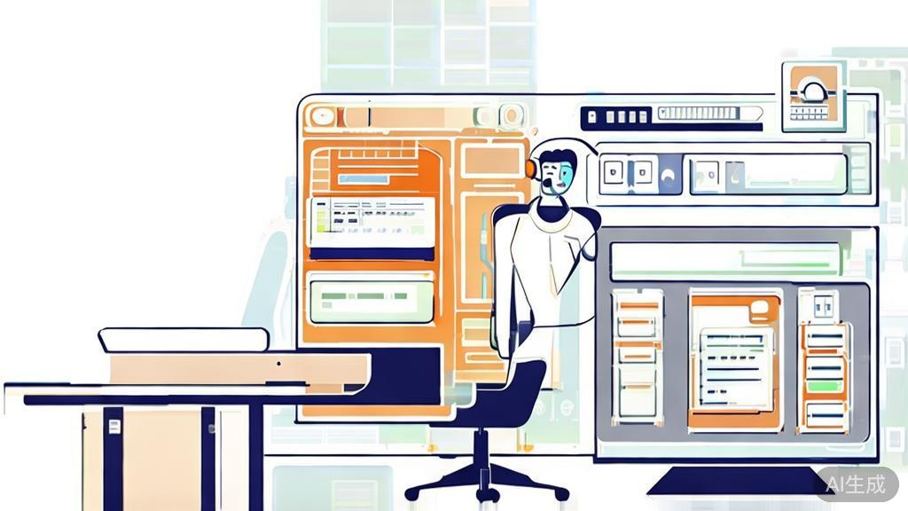 "Flat vector illustration of a user troubleshooting common software issues, clean design"