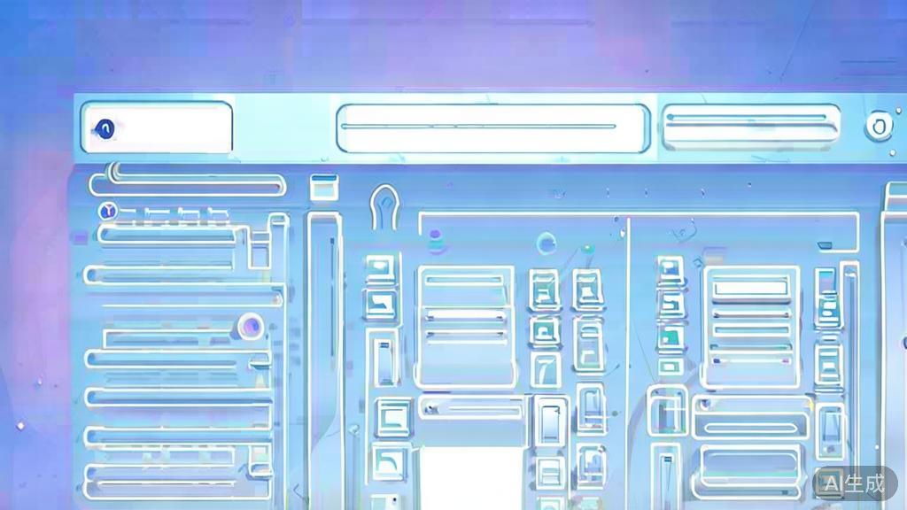 "Flat vector illustration of a shared image library interface in Gptimage2, soft blue gradient"