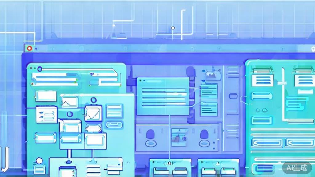 Flat vector illustration of team collaboration using online diagram tools, dashboard style, soft blue gradient