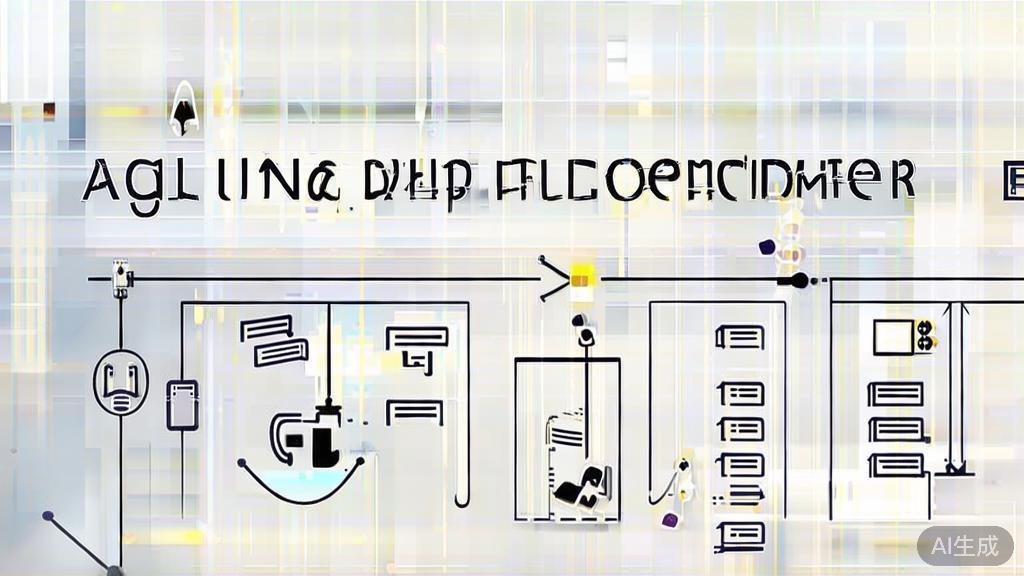High-quality business illustration regarding agile development with PlantUML, minimal flat design