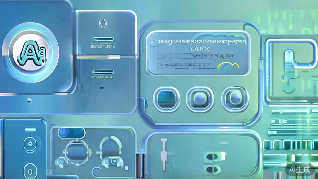 Flat vector illustration of AI image processing features, dashboard style, soft blue gradient