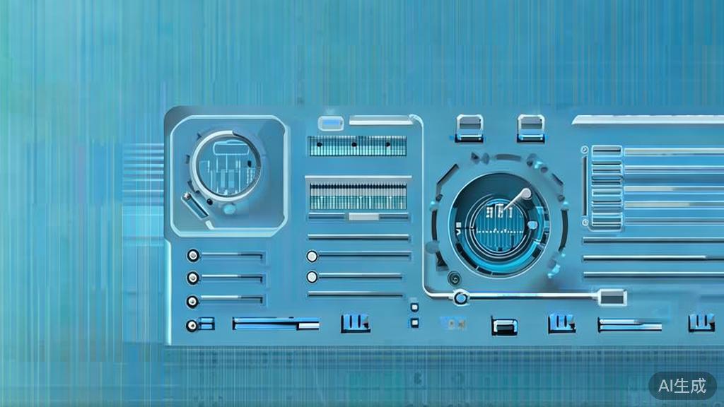 Flat vector illustration of simple user interface, dashboard style, soft blue gradient