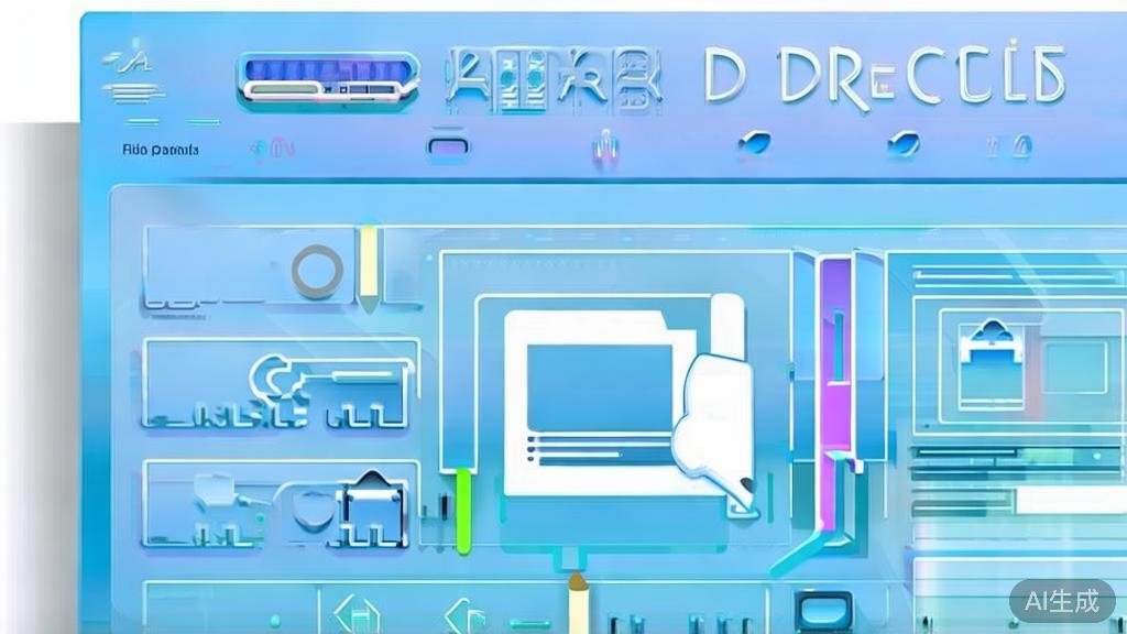 Flat vector illustration of image repair process, dashboard style, soft blue gradient