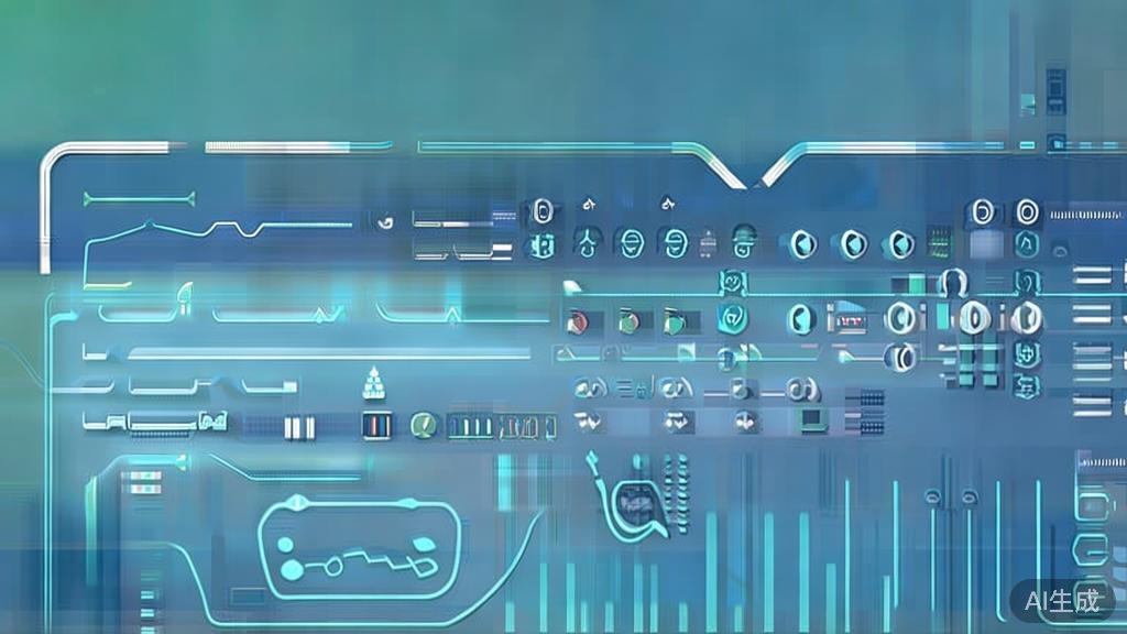 Flat vector illustration of AI后期处理, dashboard style, soft blue gradient