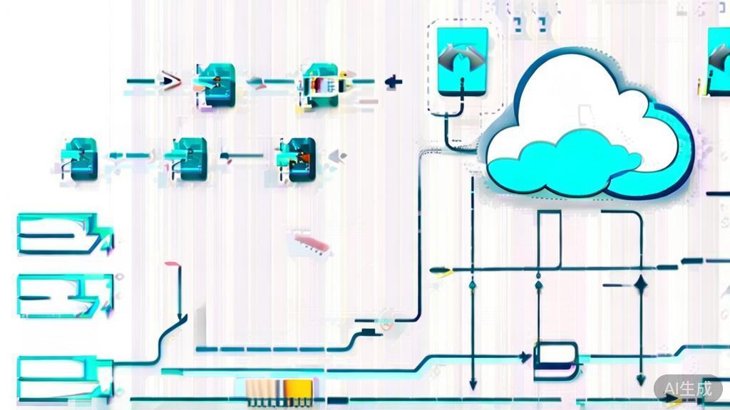 Flat vector illustration of a digital backup system for photo editing, showcasing cloud storage and version control features