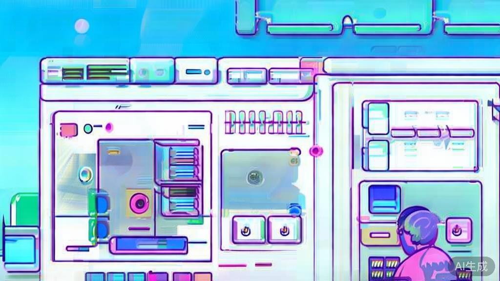 Flat vector illustration of a photographer using AI tools, dashboard style, soft blue gradient