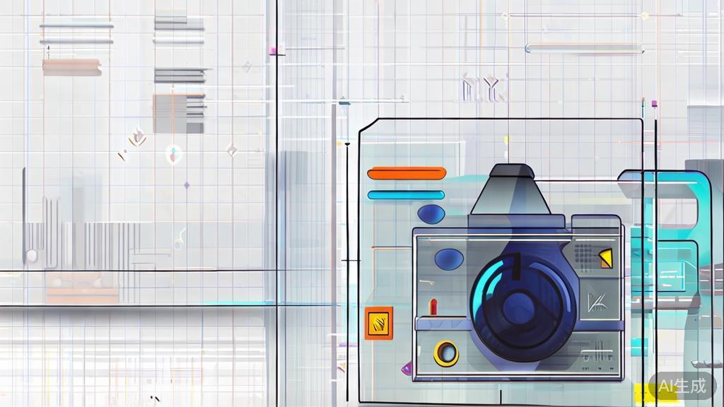 High-quality illustration of personalized AI photography, minimal flat design
