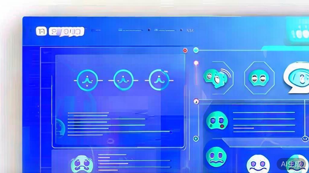 Flat vector illustration of user feedback in image generation, dashboard style, soft blue gradient