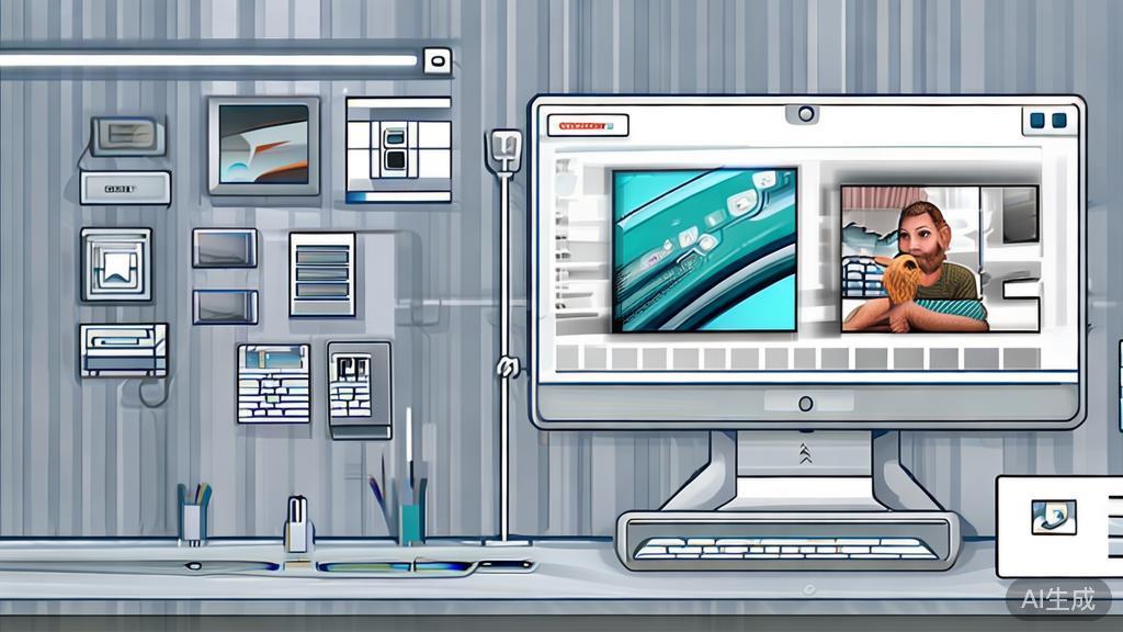High-quality business illustration regarding AI in photo editing, minimal flat design